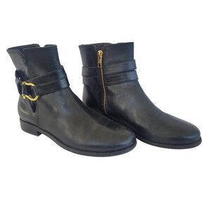 Sperry Women’s Clinton Black Leather Ankle Boots Size 6 NWOT